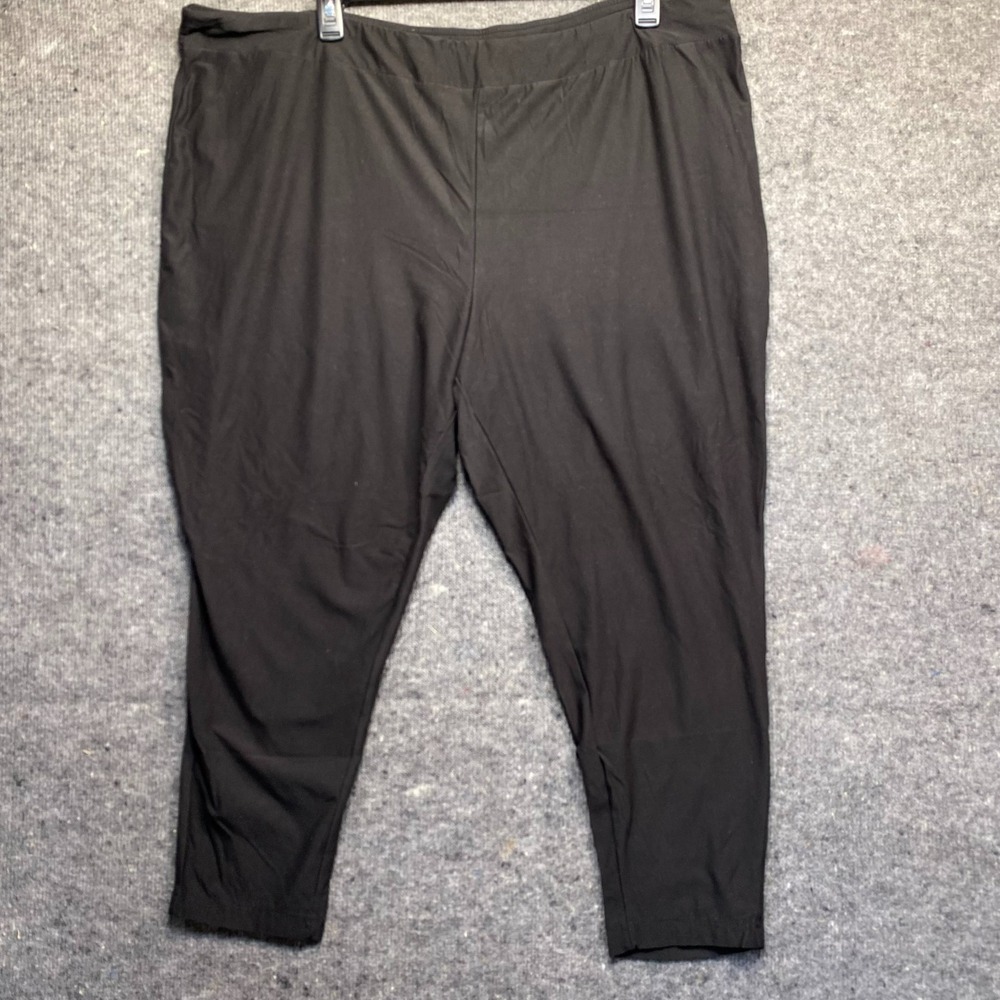 Terra & Sky Womens Ankle Leggings Black Plus Size 4X 28W-30W High Rise Stretch